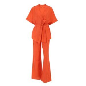 Commense Orange Wide Leg Jumpsuit